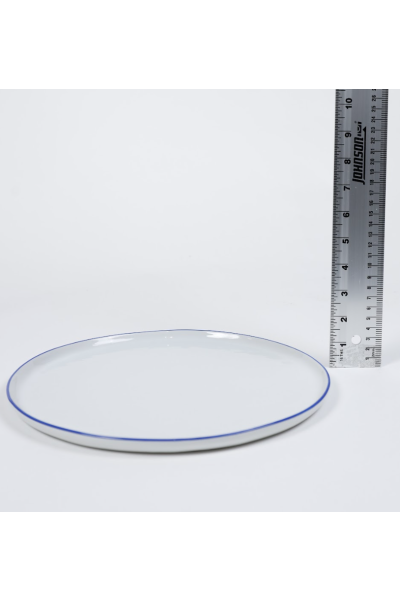 White Blue Rim Plate L (6)